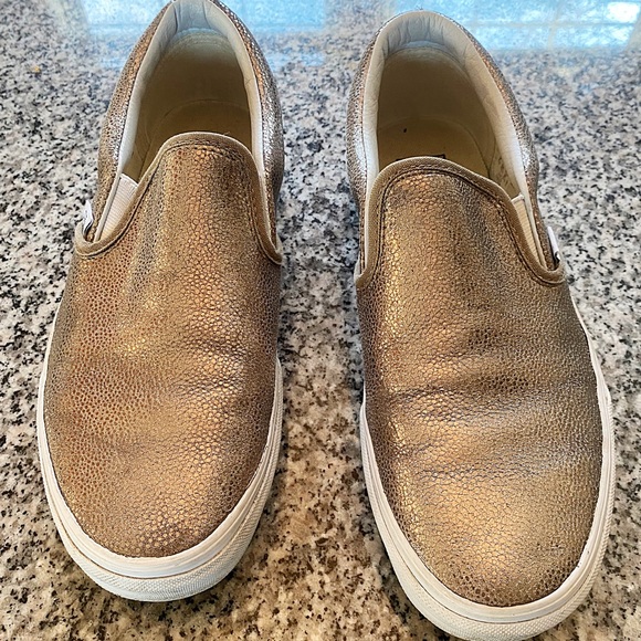 ♥️💖 Vans Metallic Gold Asher Slip On Sneakers Men’s 7 Women’s 8-5 - Picture 5 of 7